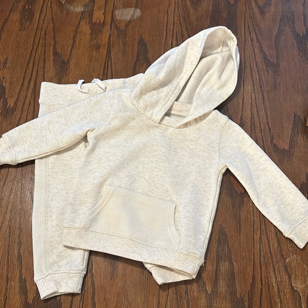 Toddler Boy Cream Jogger Outfit